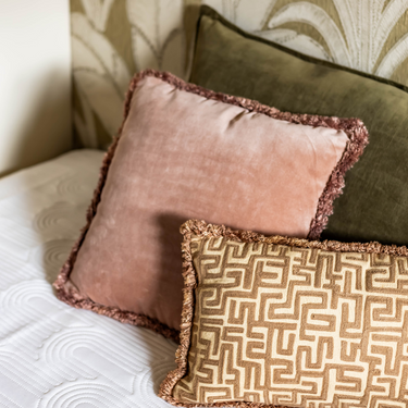 Kotabo Fay Dekokissen-Set – 3er-Set Kissen – Olivgrün, Rosa & Beige