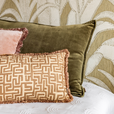 Kotabo Fay Dekokissen-Set – 3er-Set Kissen – Olivgrün, Rosa & Beige