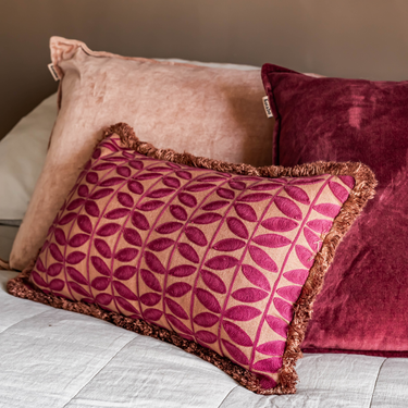 Kotabo sierkussenset Abby – Set van 3 kussens – Pink, Mauve & Blushed berry