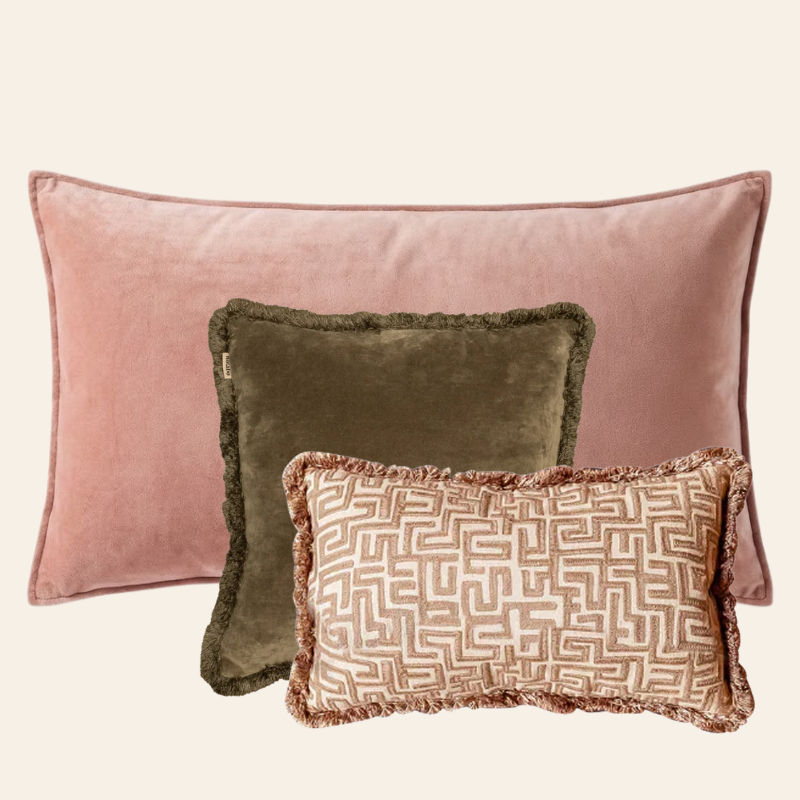 Kotabo Zierkissen-Set Emma – 3-teiliges Kissen-Set – Pretty in Pink, O
