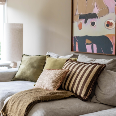 Kotabo sierkussenset Clarissa – Set van 4 kussens – Chocolate Chic, Perfect Pistache, Olive Oasis & Bold Beige