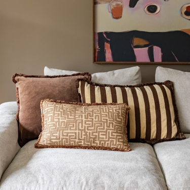 Kotabo sierkussenset Caro – Set van 3 kussens – Chocolate Chic & Bold Beige