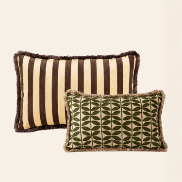 Kotabo sierkussenset Vajen – Set van 2 kussens – Chocolate Chic Olive Oasis