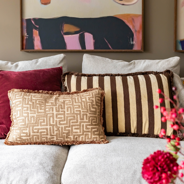 Kotabo sierkussenset Charline – Set van 3 kussens – Chocolate Chic, Magical Mauve & Bold Beige