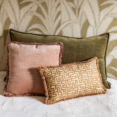 Kotabo Fay Dekokissen-Set – 3er-Set Kissen – Olivgrün, Rosa & Beige