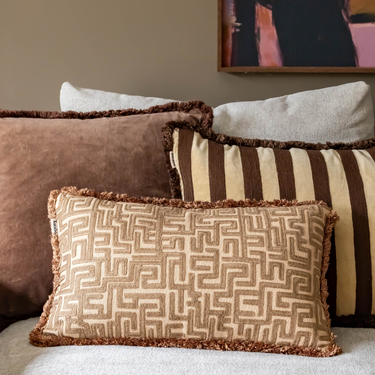 Kotabo sierkussenset Caro – Set van 3 kussens – Chocolate Chic & Bold Beige