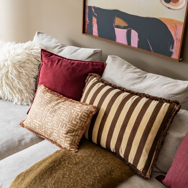 Kotabo sierkussenset Charline – Set van 3 kussens – Chocolate Chic, Magical Mauve & Bold Beige