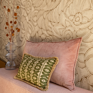 Set de cojines decorativos Kotabo Bella – Set de 2 cojines – Pretty in Pink y Olive Oasis