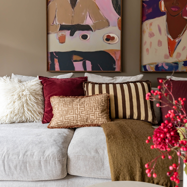 Kotabo sierkussenset Charline – Set van 3 kussens – Chocolate Chic, Magical Mauve & Bold Beige