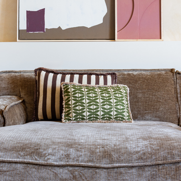 Kotabo sierkussenset Vajen – Set van 2 kussens – Chocolate Chic Olive Oasis