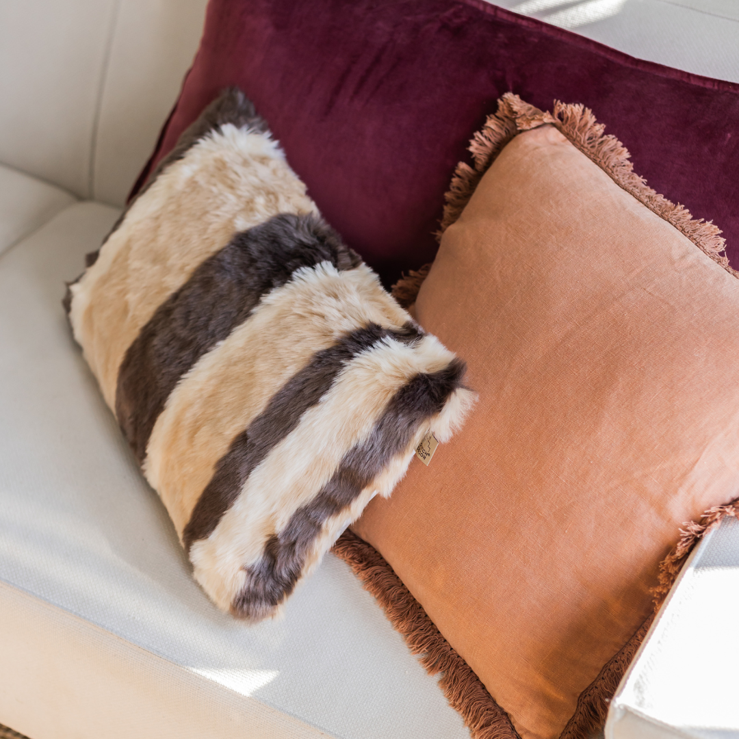 Decorative cushion Cleo beige/brown/white - 30 x 50cm