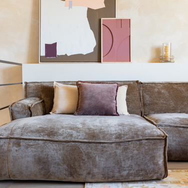 Kotabo coussins décoratifs Florica – Ensemble de 2 coussins – Beige Beurre & Chic Chocolat