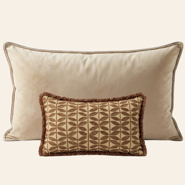 Kotabo coussins décoratifs Romi – Ensemble de 2 coussins – Beige Beurre & Beige Audacieux