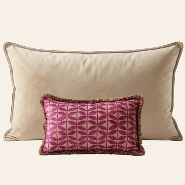 Kotabo coussins décoratifs Karlie – Ensemble de 2 coussins – Beige Beurre & Baie Rosée