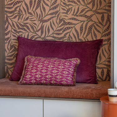 Kotabo coussins décoratifs Karlie – Ensemble de 2 coussins – Beige Beurre & Baie Rosée