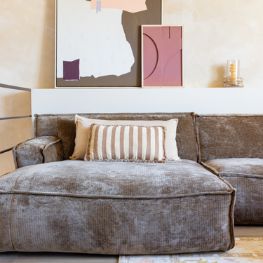 Kotabo Elsa Decorative Cushion Set – Set of 2 Cushions – Butter Beige &amp; Bold Beige