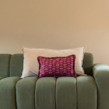 Kotabo Sierkussenset Marley – Set van 2 kussens – Butter Beige & Blushed Berry