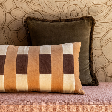Kotabo sierkussenset Eleanor – Set van 2 kussens – Olive Oasis, Chocolate Chic, Caramel Crunch & Butter Beige