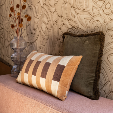 Kotabo sierkussenset Eleanor – Set van 2 kussens – Olive Oasis, Chocolate Chic, Caramel Crunch & Butter Beige