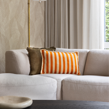 Kotabo sierkussenset Maxime – Set van 2 kussens – Olive Oasis & Oatmeal Orange