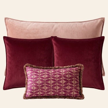 Kotabo sierkussenset Lisa – Set van 4 kussens – Pretty in Pink, Magical Mauve & Blushed Berry