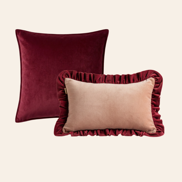 Ensemble de coussins décoratifs Kotabo Maxine – Lot de 2 coussins – Magical Mauve & Pretty in Pink x Magical Mauve