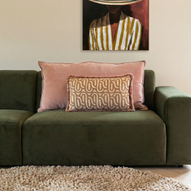 Kotabo sierkussenset Rose – Set van 2 kussens – Pretty in Pink & Bold Beige