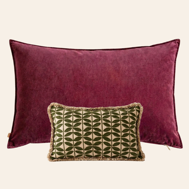 Kotabo Amara Decorative Cushion Set – Set of 2 Cushions – Magical Mauve &amp; Olive Oasis