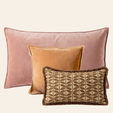Kotabo Amber Decorative Pillow Set – Set of 3 Pillows – Pretty in Pink, Bold Beige &amp; Caramel Crunch