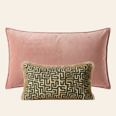 Kotabo Amé Dekokissen-Set – 2 Kissen – Pretty in Pink &amp; Olive Oasis