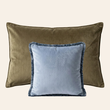 Kotabo Aurélie Dekokissen-Set – 2er-Set Kissen – Olivgrün &amp; Blau