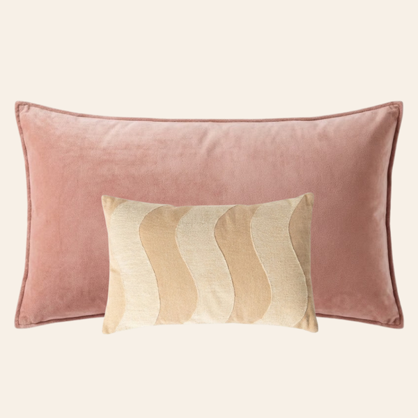 Kotabo pyntepudesæt Billie – Sæt med 2 puder – Pink & Beige