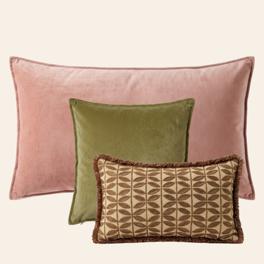 Kotabo Dekokissen-Set Danaé – 3er-Set – Rosa, Pistazie &amp; Beige