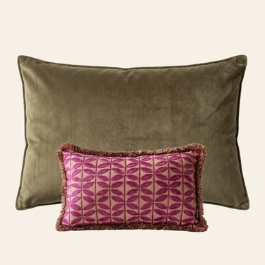 Kotabo Elise Dekokissen-Set – 2 Kissen – Olive Oasis &amp; Blushed Berry