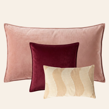 Kotabo Emy Dekokissen-Set – 3 Kissen – Rosa, Mauve &amp; Beige