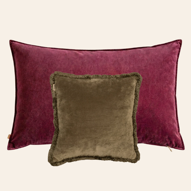 Kotabo Juna Dekokissen-Set – 2 Kissen – Magische Mauve- und Oliv-Oase