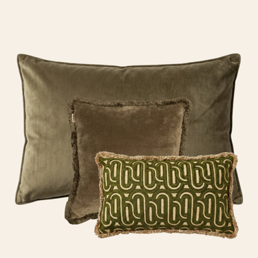 Kotabo decorative cushion set Nadja – Set of 3 cushions – Olive