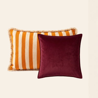 Kotabo decorative cushion set Nina – Set of 2 cushions – Magical Mauve &amp; Oatmeal Orange