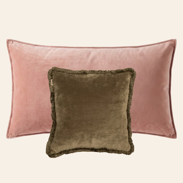 Kotabo decorative cushion set Saar – Set of 2 cushions – Pretty in Pink &amp; Olive Oasis