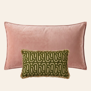 Kotabo Dekokissen-Set Sas – 2er-Set – Pretty in Pink &amp; Olive Oasis