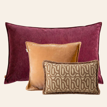 Kotabo Sierkussenset Lara – Set van 3 kussens – Mauve, Caramel & Beige